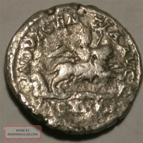 Ancient Roman Silver Coin Septimius Severus Ad Lion Leaping