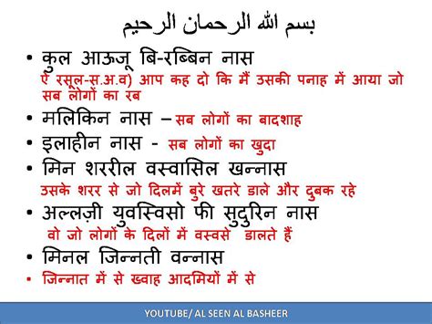 ISLAMIC DUAS PRAYERS, NAAT SHAREEF VIDEOS BY MOHAMMED YUNUS: सुरह अल फलक- सुरह अन नास हिंदी में ...