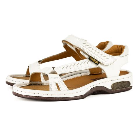 Sjava X Omega Collab Leather Sandal In White Soft Saddle