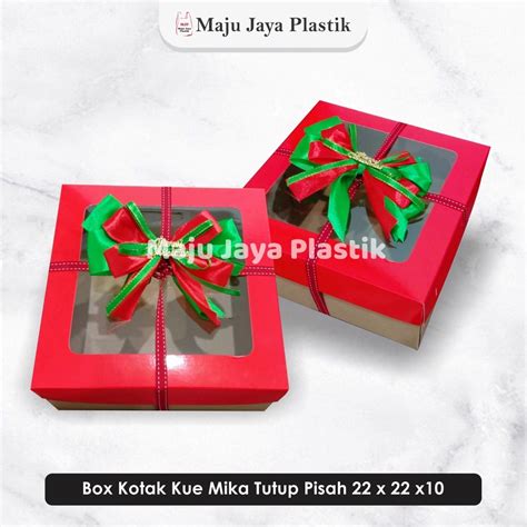 Jual Cake Box 22x22x10 Dus Natal 22x22x10 Kardus Corrugated Window