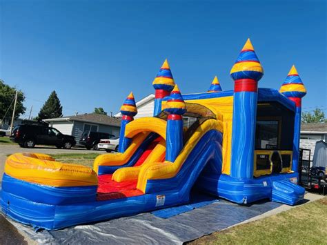 Dual Lane Melting Arctic Wet Dry Combo Lets Bounce Inflatables Great