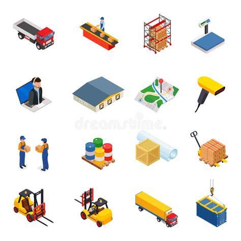 3d Vector Isometric Warehousetransportation Logistic And Delivery