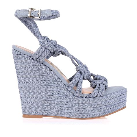 Plataforma Salto Alto Corda Rope Denim UZA Shoes Sapatos Femininos