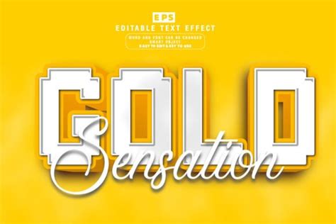 Gold 3d Editable Text Effect Vector Graphic By Truevector · Creative