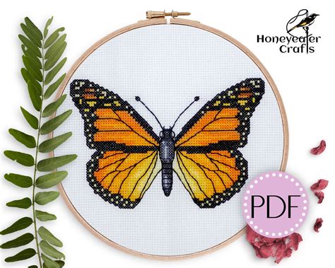 Monarch Butterfly Cross Stitch Pattern Modern Cross Stitch Etsy Australia