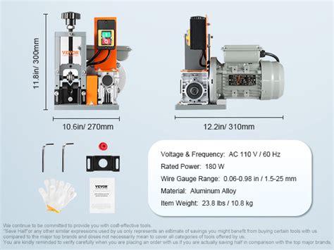 VEVOR Automatic Wire Stripping Machine 0 06 0 98 Electric