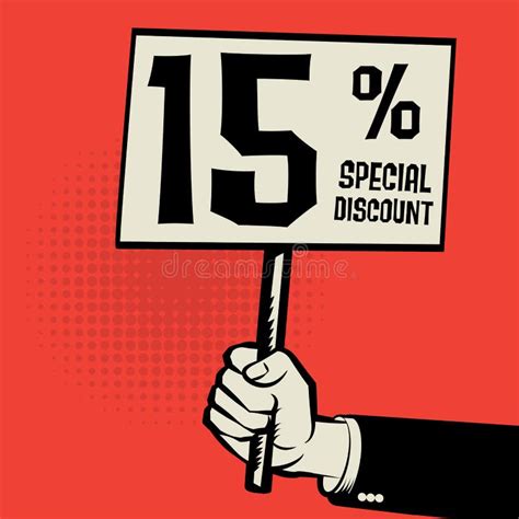 15 Percent Off Promotional Sign Stock Photo Illustration Of Shopping