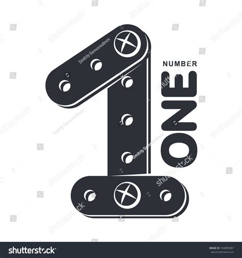 Set Number One Logo Templates Two Stock Vector Royalty Free 744895387