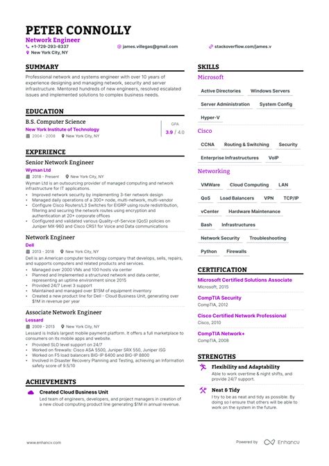 Network Engineer Resume Examples Guide For