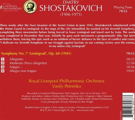 Royal Liverpool Philharmonic Orchestra Vasily Petrenko Shostakovich