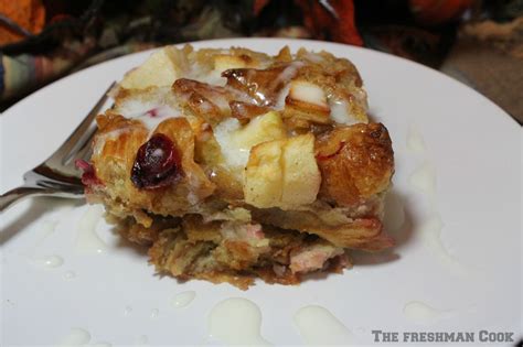 The Freshman Cook Cranberry Apple Croissant Bread Pudding Sundaysupper