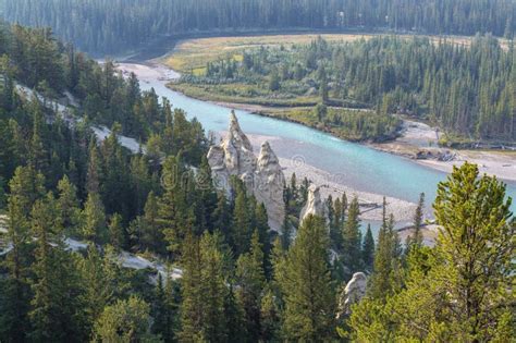 Hoodoo Rock Formation, Banff, Canada Stock Image - Image of mountain ...