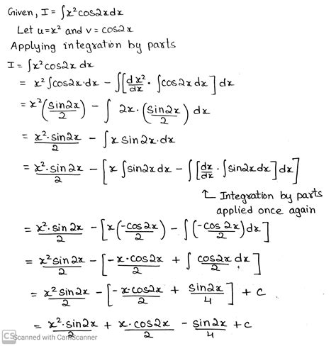 Evaluate The Following Integrals Intx Cos X Dx