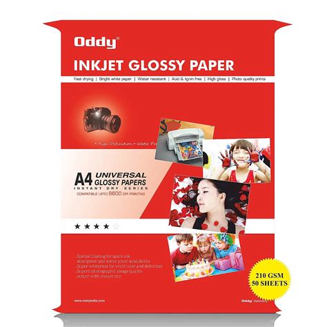 Inkjet Photo Paper 210 GSM A4 Oddy, Glossy Waterproof Sheet