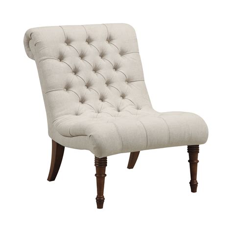 Armless Tufted Back Accent Chair Oatmeal Walmart