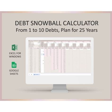 Debt Snowball Template Debt Snowball Calculator Spreadsheet Debt