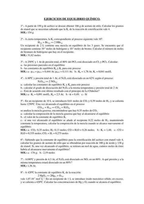 Pdf Ejercicios De Equilibrio Qu Mico Pdf Filea Las