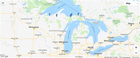 Michigan Upper Peninsula Waterfalls Map