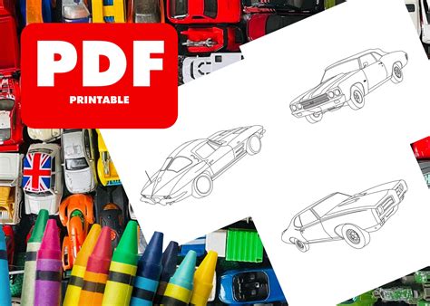 Hot Rod Printable Coloring Pages Adrenaline Artistry Hot Rods Etsy