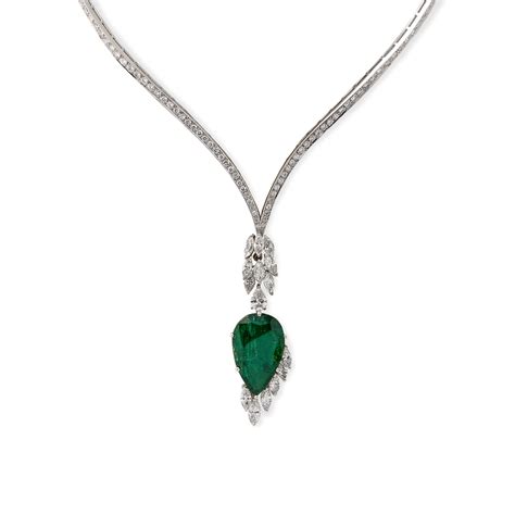Emeral And Diamond Necklace Howards Jewellers