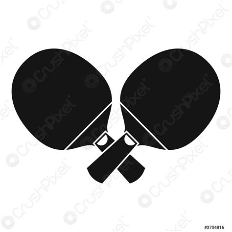 Crossed Ping Pong Paddle Icon Simple Style Stock Vector