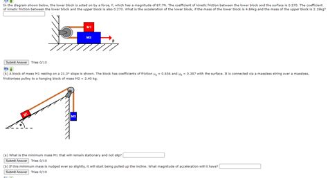 Solved In The Diagram Shown Below The Lower Block Is Acted Chegg