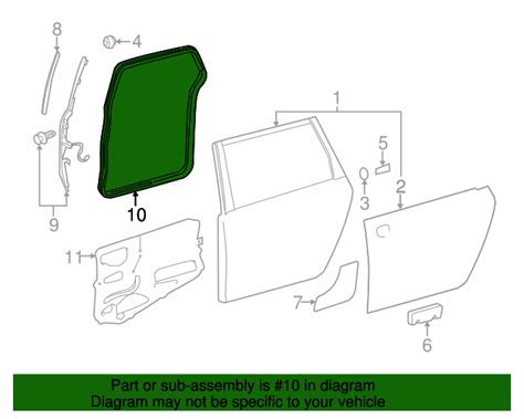 2011 2014 Toyota Sienna Surround Weather Strip 67871 08030 B0 Toyota