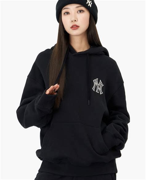 MLB Áo hoodie tay dài phối mũ Basic Big Logo Brushed Mega Overfit MLB