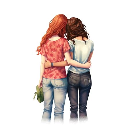 Premium Ai Image A Poster Of Two Girls Hugging Each Other