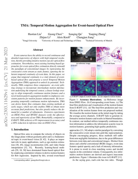 Tma Temporal Motion Aggregation For Event Based Optical Flow Deepai