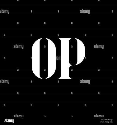 OP Letter Logo Design Initial Letter OP Uppercase Monogram Logo White