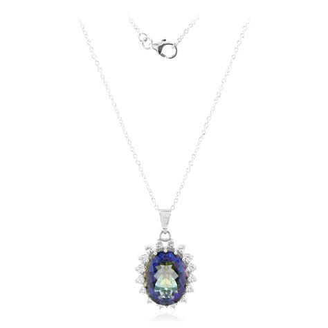 Collana In Argento Con Quarzo Mistico Blu Gy Gioielli Juwelo