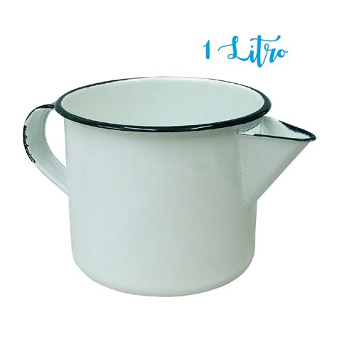 Caneca Leiteira Esmaltada Ágata 12 1L c Bico Metallouça Shopee Brasil