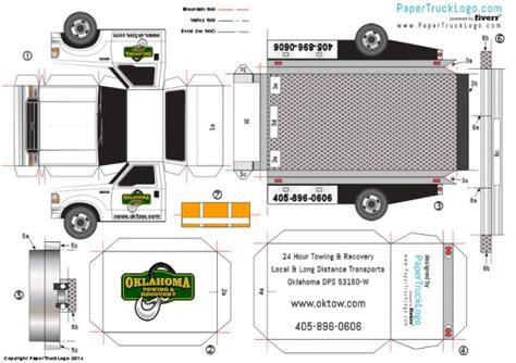 Sp Papel Modelismo Papercraft Truck Ford F550 Oklahoma Towing And