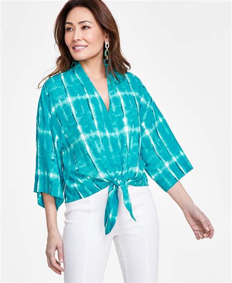 Inc International Concepts Womens Tie Front Top Created For Macys Macys