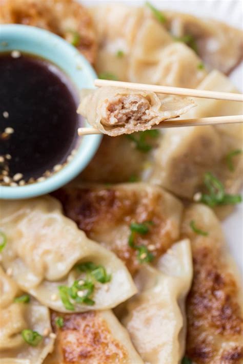 Japanese Dumplings Recipe Chicken Filled Gyozas Pan Friend Then Steams