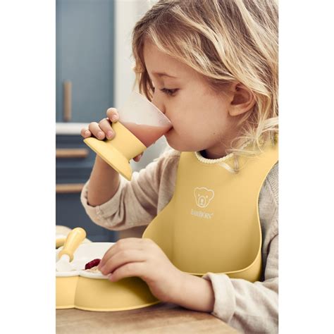 Coffret Repas Avec Bavoir Jaune Pastel De Babybjorn Sur Allob B