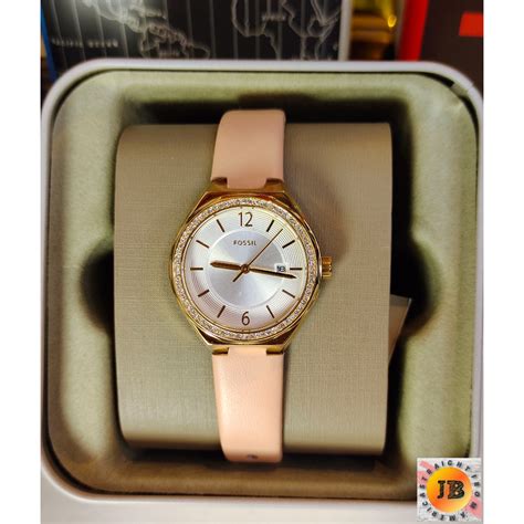 Fossil Eevie Three Hand Date Pink Leather Watch Shopee Philippines