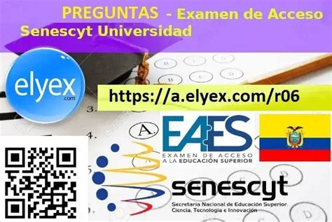 Preguntas Filtradas Examen EAES 2020 Pilotaje Senescyt 2025 Elyex