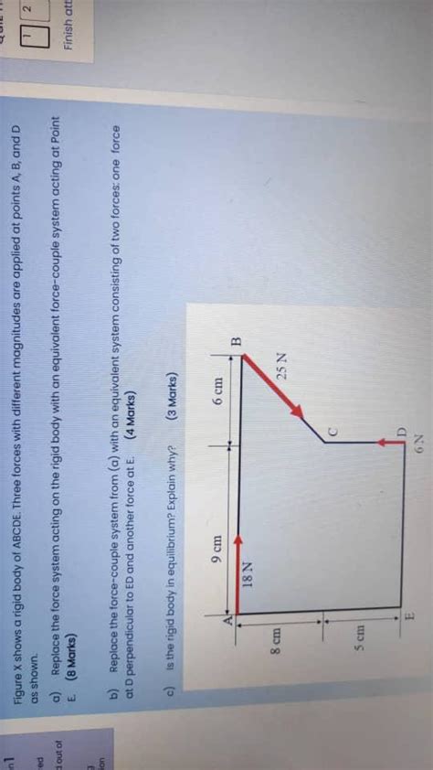 Solved N Figure X Shows A Rigid Body Of Abcde Three Forces Chegg