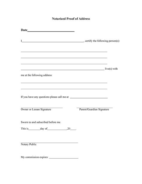 Printable Proof Of Residency Form Printable Forms Free Online