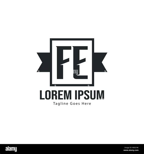 Initial Fe Logo Template With Modern Frame Minimalist Fe Letter Logo