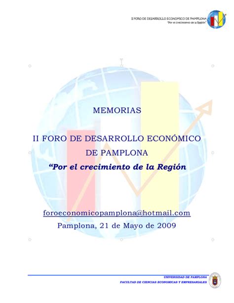 Memorias Ii Foro De Desarrollo Econ Mico De