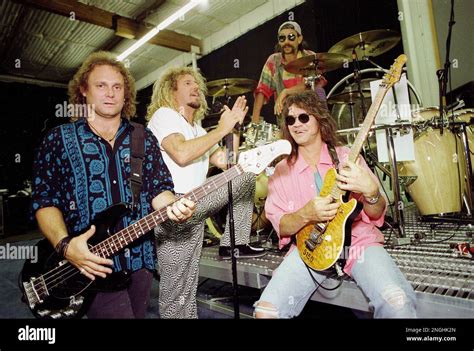 Rock Group Van Halen Is Seen In Los Angeles Jan 17 1993 From Left Are Michael Anthony Bass