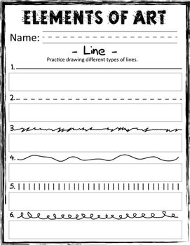 Printable Elements Of Art Line Worksheet