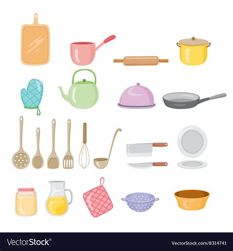 Kitchen Equipment Icons Set Royalty Free Vector Image