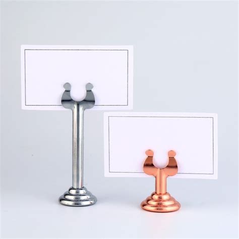 Jual Canggih U Shaped Table Number Menu Stand Card Holder Emas