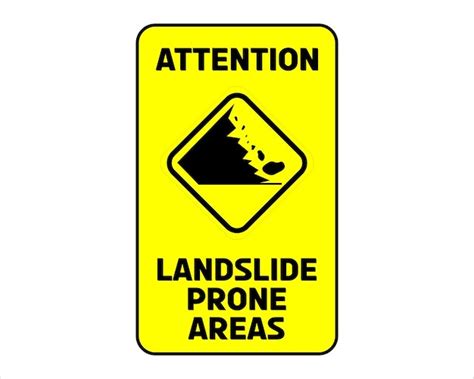 Premium Vector Landslide Prone Areas Sign Vector