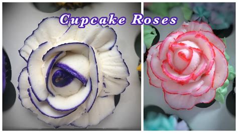 Buttercream Rose Cupcake Tutorial With A Color Stripe Youtube