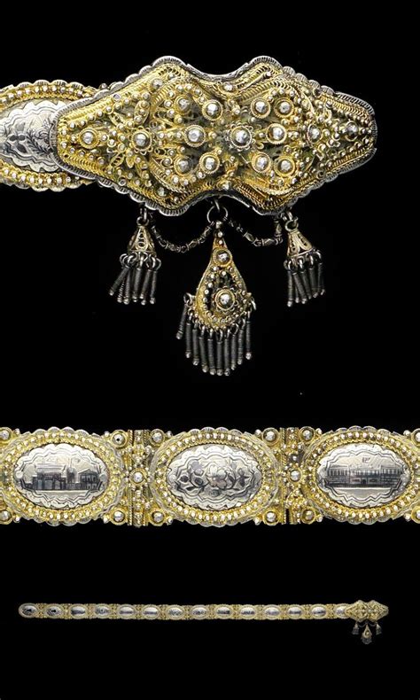 An Ottoman Niello Silver Gilt Belt Turkey Circa 1900